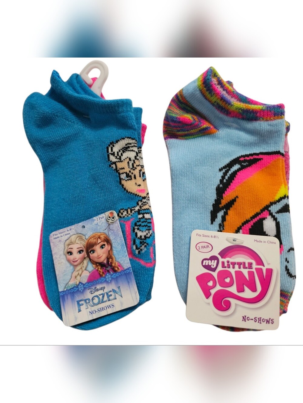 Disney (Pick 1) Frozen Or My Little Pony Kids No-Show Socks 2 Pairs